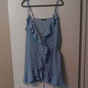 Blue Wrap Dress With Hearts